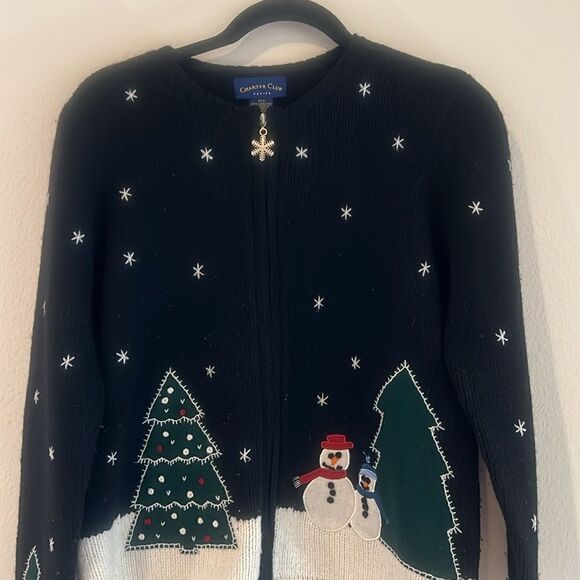 Vintage Holiday Christmas sweater jacket - Picture 3 of 6